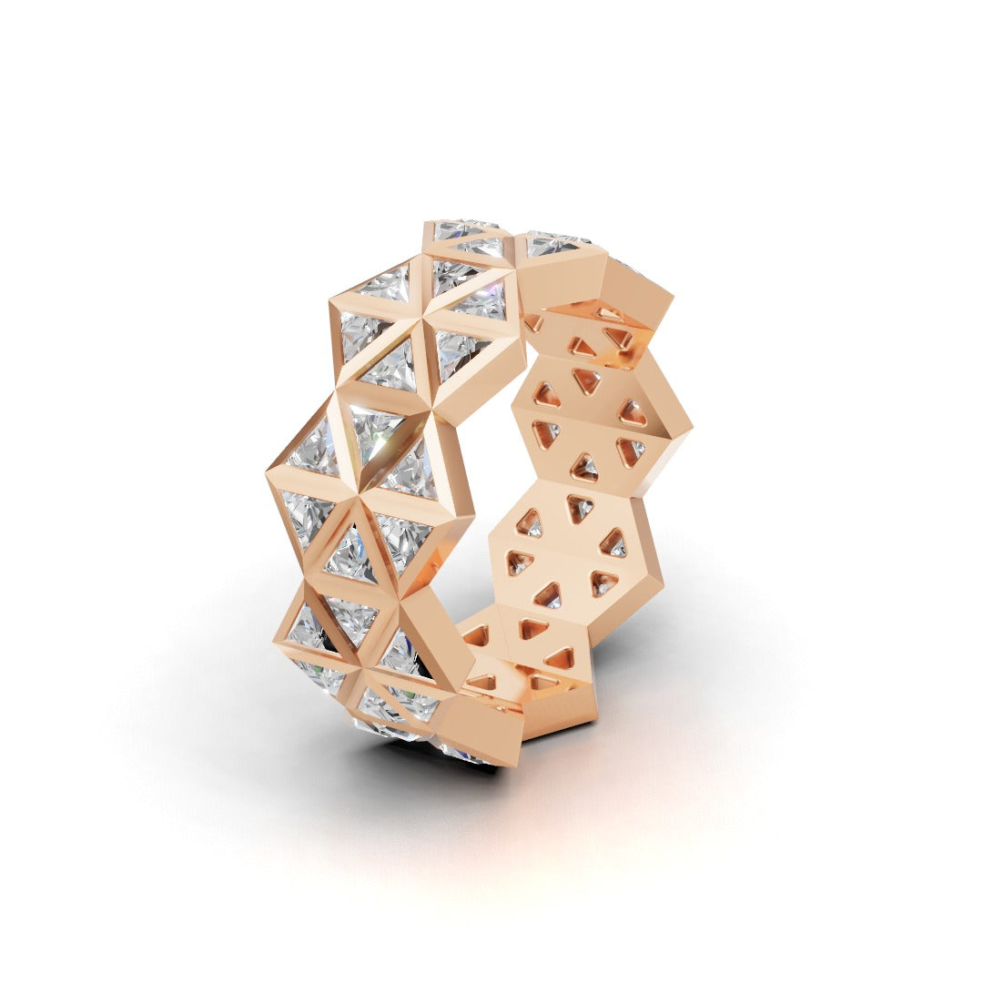 Triangle Gem Eternity Ring - Wide